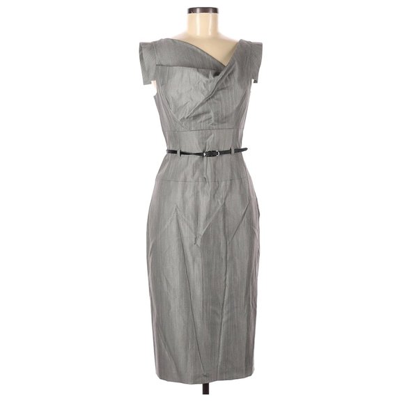 Black Halo Dresses & Skirts - Black Halo Classic Pencil Dress in Grey, 6 -- NWT (Missing belt)